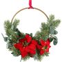 Deko Kranz Blumenring Weihnachtsstern KIRLO, Beeren, rot, Ø26cm