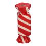 Eckige Stielblumenvase Bonbon AMIEL aus Keramik, mit schrägen Linien, rot-weiß, 4,5x4,5x11,5cm
