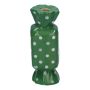 Eckige Stielblumenvase Bonbon AMIEL aus Keramik, mit Punkten, grün-weiß, 4,5x4,5x11,5cm