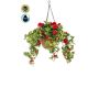 Künstliche Blumenampel Geranie CUVAST im Korb, crossdoor, rot, 70cm
