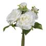 Künstlicher Blumenstrauß Rosen NURZO mit Beiwerk, weiß, 30cm