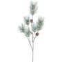 Künstlicher Zweig Kiefer GRALTO mit Zapfen, gefroren, grau-grün, 70cm