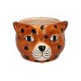 Blumentopf Gepard KIRINA aus Keramik, braun-schwarz, 9,7x9,4x6,5cm