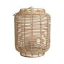 Korb Laterne AMBROSIA aus Rattan, Henkel, Glaseinsatz, beige, 52cm, Ø28cm
