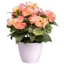 Künstliche Blume Begonie SYLINA, weißer Dekotopf, rosa, 30cm