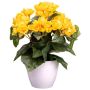 Künstliche Blume Begonie SYLINA, weißer Dekotopf, gelb, 30cm