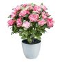 Kunstblume Azalee WHENFA im weißen Dekotopf, dunkelrosa, 30cm