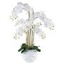 Kunst Phalaenopsis Orchidee STONFER, Dekotopf weiß, weiß, Wurzeln, 90cm