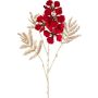 Deko Zweig Flammenbaum FROLKA mit Blüten, rot-gold, 85cm