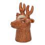 Stielblumenvase Hirsch ELWINO aus Keramik, braun, 6,5x6x10,3cm