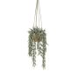 Künstliche Blumenampel Eukalyptus RAMINA, Keramiktopf gold, grün-grau, 75cm