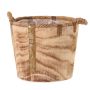 Holz Übertopf DABIH mit Griffen aus Seil, braun, 24cm, Ø29cm