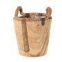 Holz Übertopf DABIH mit Griffen aus Seil, braun, 19cm, Ø20cm
