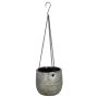 Blumenampel aus Keramik AGAPE mit Maserung, grün-creme, 16cm, Ø17cm