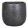 Wandtopf aus Keramik AGAPE mit Maserung, schwarz, 12x13,5x13,5cm