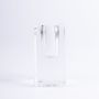 Eckiger Glas Kerzenleuchter SOLUNA für Spitzkerzen, transparent, 4x4x9,8cm