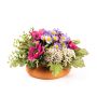 Künstliches Blumengesteck Anemone, Astilbe IGNATIO auf Platte, pink-lila, 17cm, Ø28cm