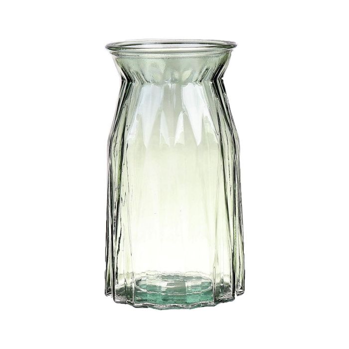 Handgefertigte Blumenvase Aus Grünem Glas - 45 Cm Hoch, Smaragdgrün, Modernes Design, Für Kleine Sträuße