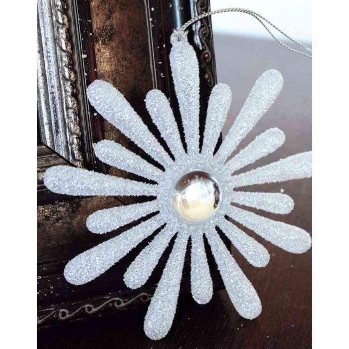 INNA-Glas Heraldische Lilie AZARIEL - Glitzer Anhänger 15cm Gold