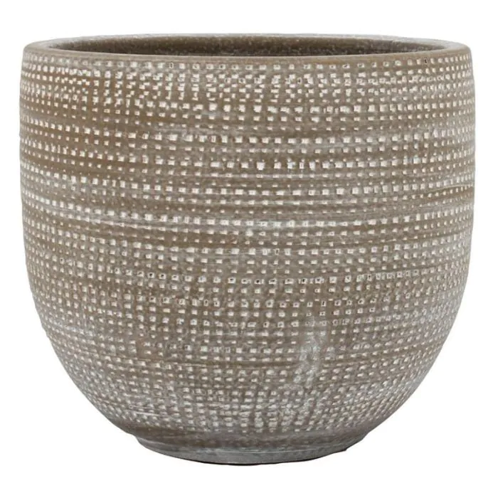 PracticDomus Wind Blumentopf-Set – 4 Nachhaltige Töpfe Mit Integriertem Untersetzer, Taupe