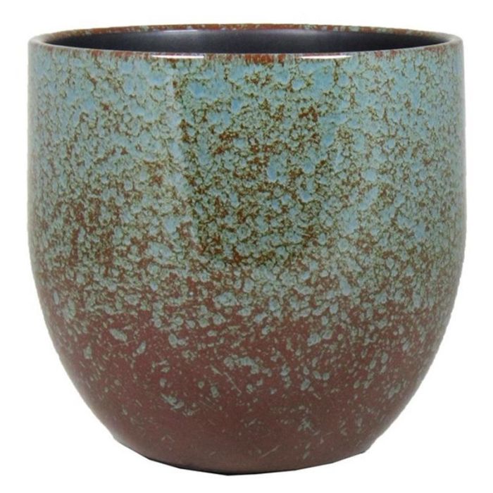 Creative Co-op Terrakotta-Pflanztopf Mit Craquelé-Glasur Blau – Ø 19,1 Cm, Für 15-cm-Töpfe