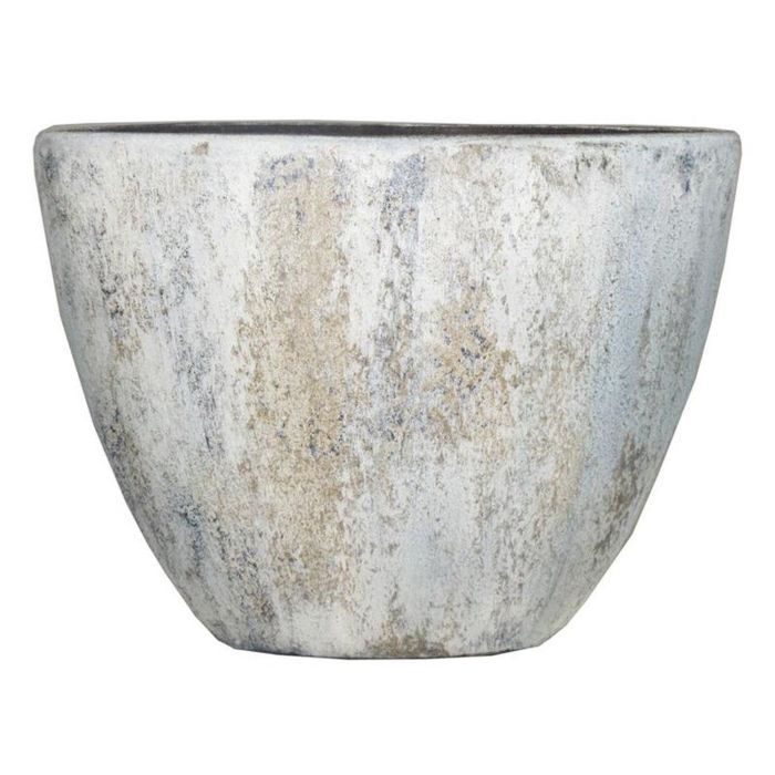aus blau-beige, Maserung, Keramik oval, mit 37x15x27cm MORTAZA Pflanztopf