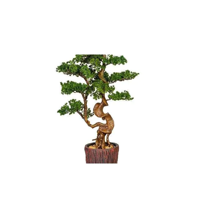 CREATIV Green Kunstbonsai Lärche 125cm - Künstlicher Baum Mit Magnesia-Topf
