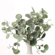 Kunst Silberregen Hänger RONAS, Blüten, Steckstab, grün, 25cm