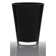 Vase ANNA EARTH, konische Form, Glas, schwarz, 17cm, Ø14cm