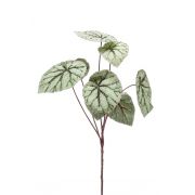 Kunst Blattbegonien Zweig MEIRA, grün-grau, 60cm
