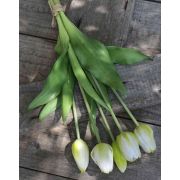 Künstlicher Tulpenstrauß LONA, weiß-grün, 35cm, Ø15cm