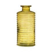 Glas Flasche STUART mit Rillen, gelb-klar, 21,5cm, Ø9,5cm