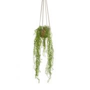 Kunst Kletterfeige Blumenampel AMADOR, Terracotta Topf, grün, 100cm