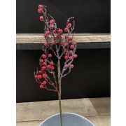 Kunst Schneebeeren Zweig STARIAN mit Früchten, gefroren, rot, 50cm