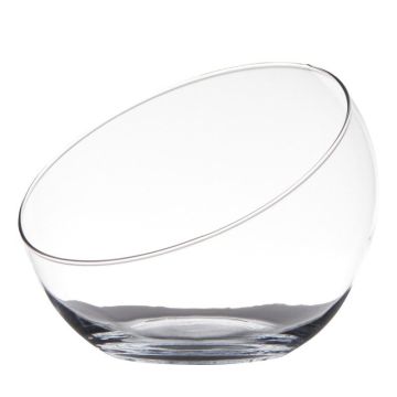 Glasschale NELLY EARTH, schräger Rand, klar, 17cm, Ø20cm