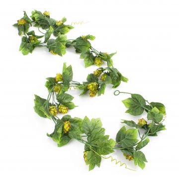 Plastik Hopfengirlande LISIAS mit Blüten, grün, 170cm