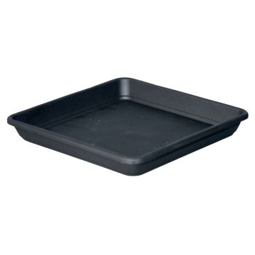 Eckiger Blumentopf Untersetzer TOULA aus Kunststoff, anthrazit, 36x36x6cm