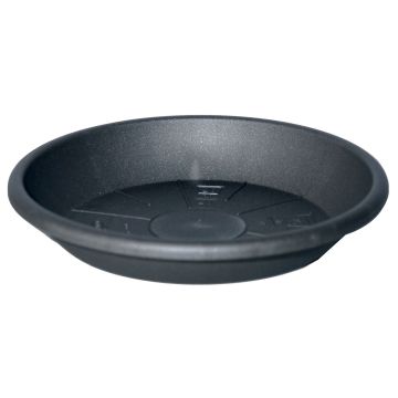 Runder Blumentopf Untersetzer DONIKA aus Kunststoff, mit Löchern, anthrazit, 7cm, Ø52cm