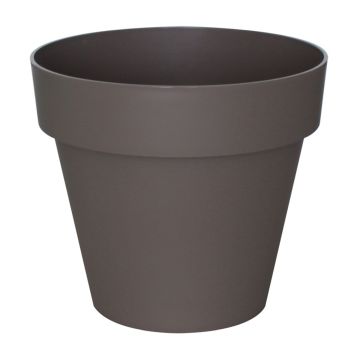 Runder Blumentopf VINAYA aus Kunststoff, mit Löchern, taupe, 31cm, Ø35cm