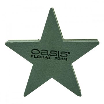 OASIS Nasssteckschaum Stern JESINA, Bioline Holzunterlage, grün, 25x25x4,5cm