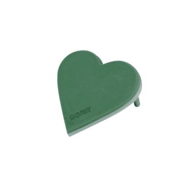 OASIS® Nasssteckmasse Herz, Hochzeitsdeko, EcoBase Hartschaumboden, Aufstellhölzer, grün, 20x19x4,5cm