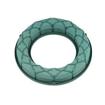 OASIS Ideal Nasssteckmasse Ring SAMOA mit Kunststoffboden, Gitter, grün, 4cm, Ø27cm