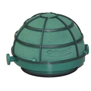 OASIS Nasssteckmasse SERAPIO für Auto Corso, Hochzeitsdeko, Kunststoffunterlage, Gitter, mit Saugnapf, grün, 6,5cm, Ø11,5cm