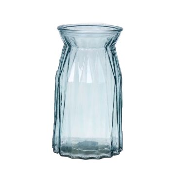 Glas Blumenvase RUBIE, hellblau-klar, 20cm, Ø11,5cm