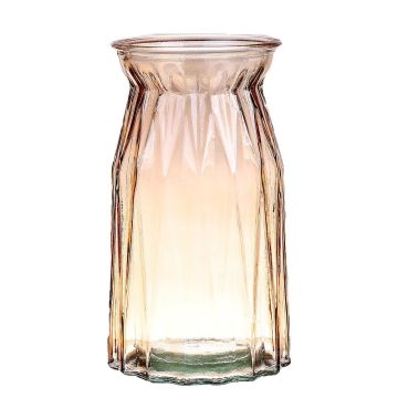 Glas Blumenvase RUBIE, taupe-klar, 20cm, Ø11,5cm