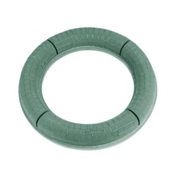 OASIS Nasssteckschwamm Kranz ALOFA, EcoBase Hartschaumboden, Drahtgitter, grün, 9cm, Ø52cm
