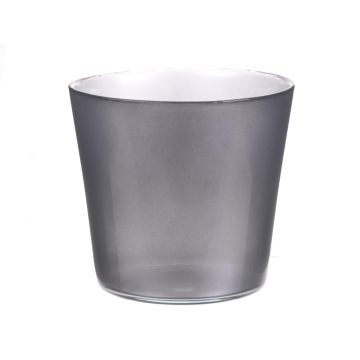 Pflanztopf ALENA SHINY, Glas, silber glänzend, 9,5cm, Ø11,5cm