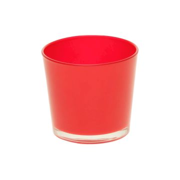 XXL Teelicht Halter ALENA, Glas, rot, 9cm, Ø10cm