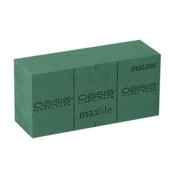 OASIS® Instant Maxlife Nasssteckmasse Ziegel mit Schneidelinien, grün, 23x11x7,5cm