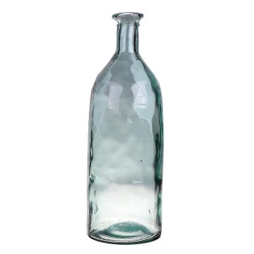 Flaschen Vase aus Glas HERMINIA, blau-transparent, 35cm, Ø12cm